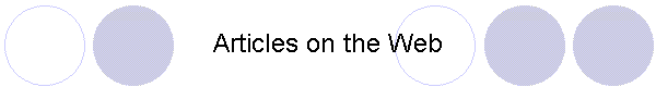 Articles on the Web